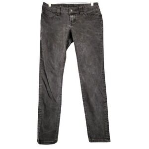 Harley Davidson Womens Petite Gray Wash Biker Jeans Low Rise Skinny Motorcycle‎